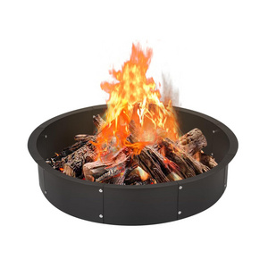 Black  Camping Charcoal Fire Bowl Outdoor  Fire Pit Yard Fire Ring