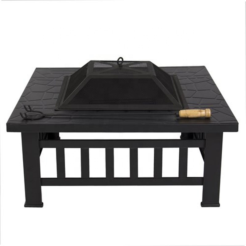 32 inches Outdoor Brazier Camping Table Square Fire Pit