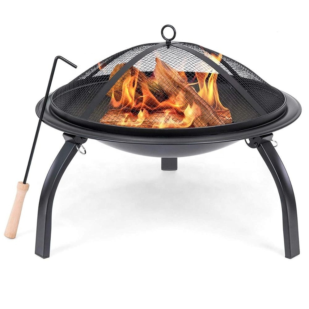 21 Inch Fire Pit Folding Brazier Black Charcoal Outdoor Fire Pit