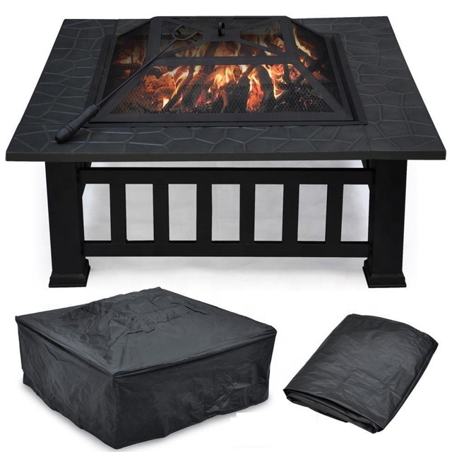 32 inches Outdoor Brazier Camping Table Square Fire Pit