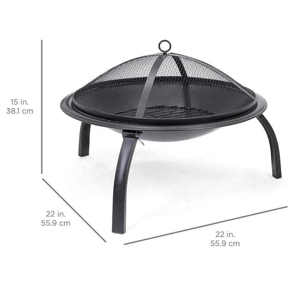 21 Inch Fire Pit Folding Brazier Black Charcoal Outdoor Fire Pit