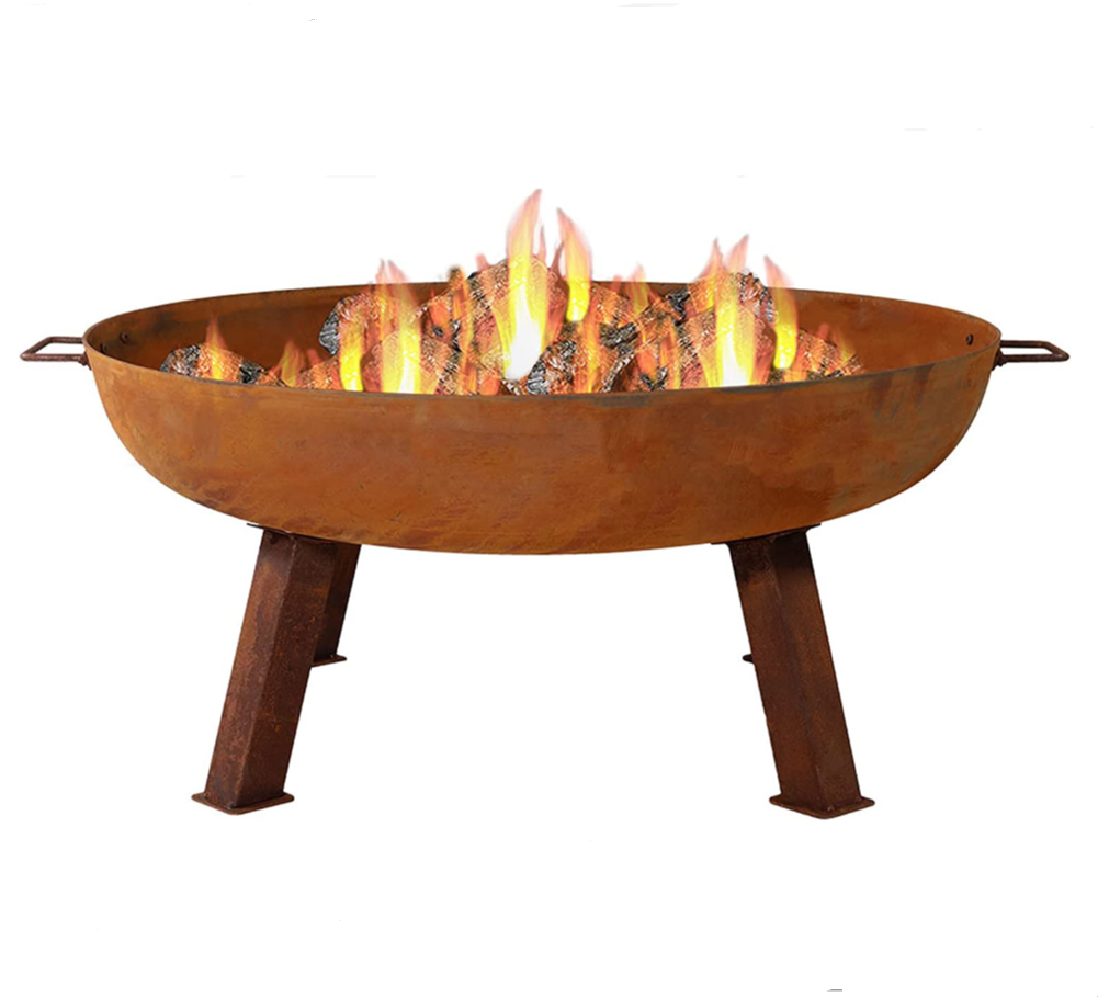 34-Inch Outdoor Wood Burning Fire Bowl  Backyard Patio Outdoor Fire Pit