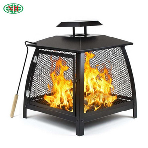 Outdoor Patio Heating Mesh Garden Fire Basket Brazier Spark Screen Fire Pit