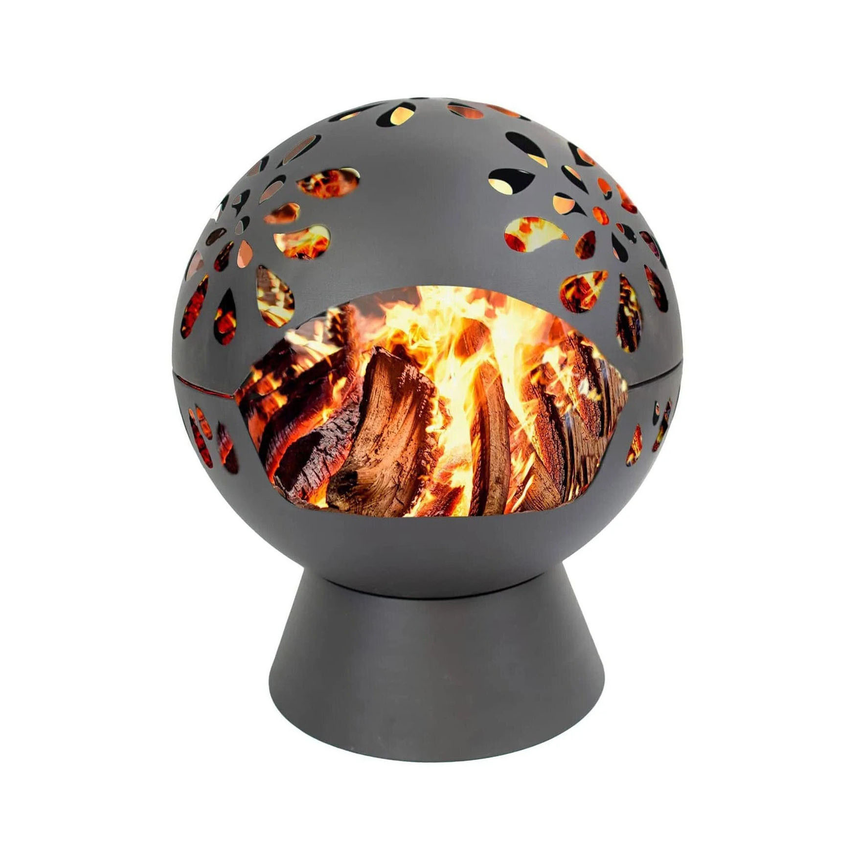 Steel Patio Wood Burning Garden Globe Sphere Fire Pit