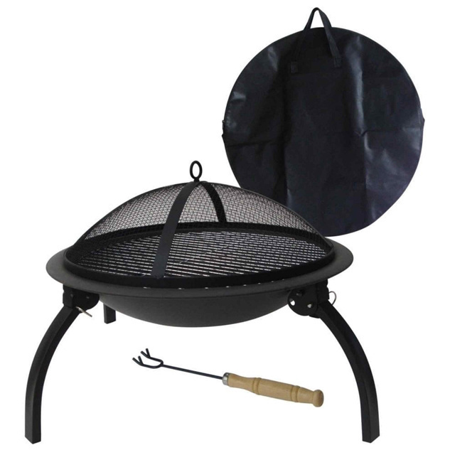 21Inch Round Outdoor Brazier Garden Supplier Fire pit  Bowl Folding Leg Fire Pit