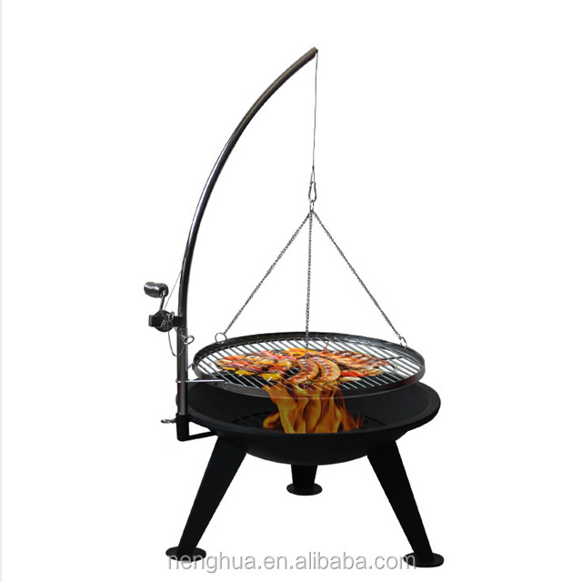 Patio Charcoal Tripod Hanging BBQ Grill Fire Pit