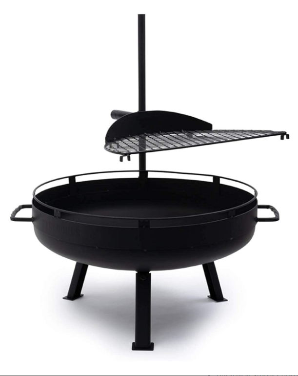 Outdoor  Fire Pit with Cooking Grill Adjustable Grill Fire Pit