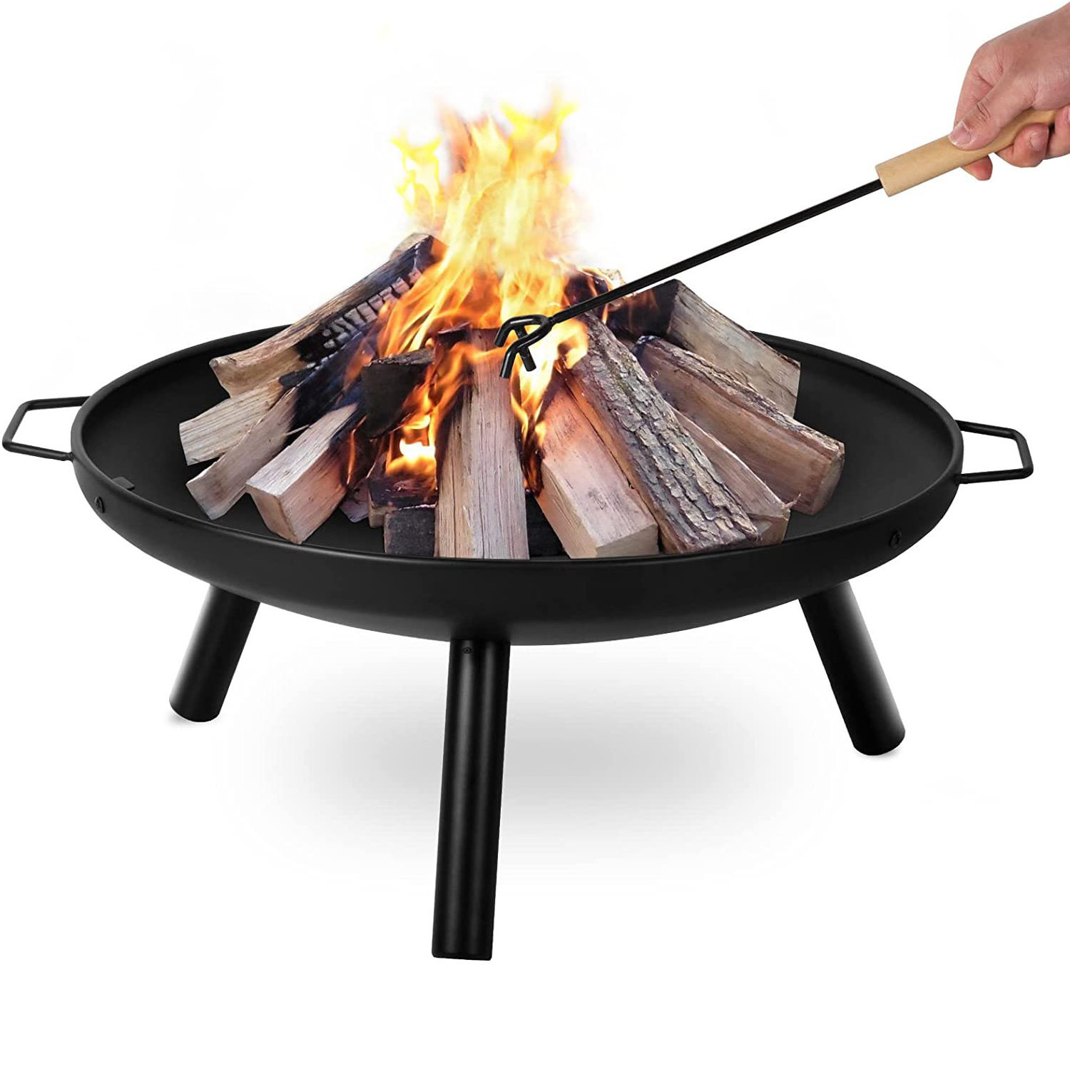 Garden Fire Pit with Cooking grid, multifunction Outdoor Firepit