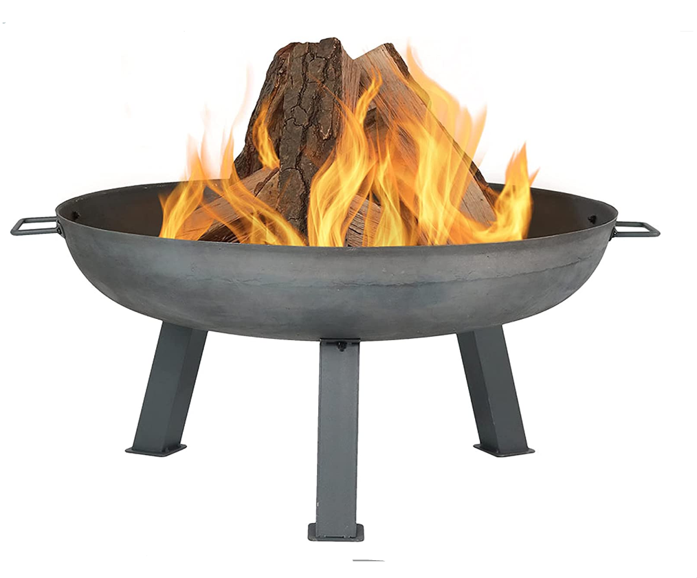 30 Inch Wood Burning Fire Bowl  Backyard Patio Outdoor Charcoal Fire Pit