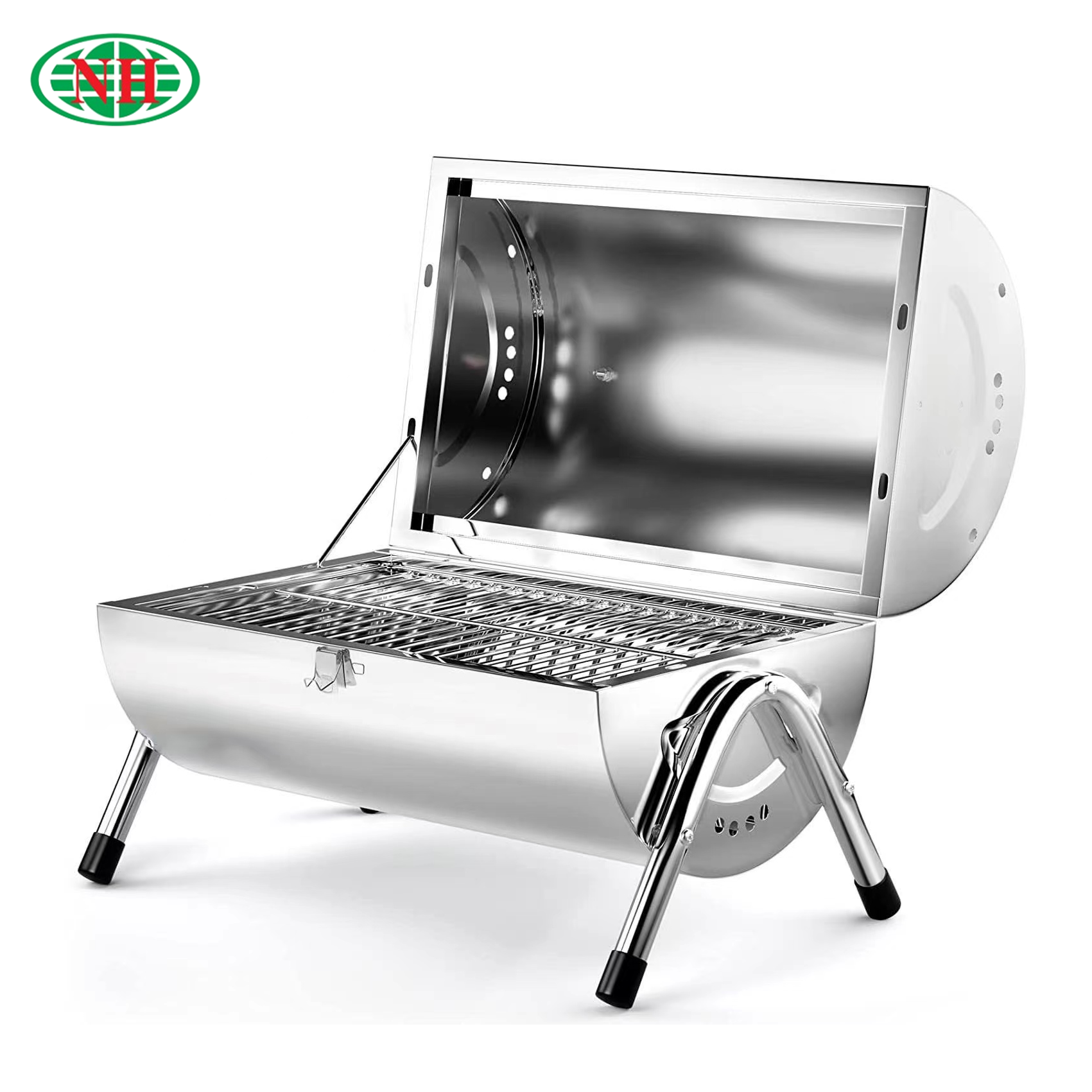 Outdoor Charcoal Stainless Steel Barrel Smoker Portable BBQ