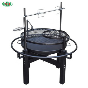 Outdoor Patio Fire Bowl BBQ Grill with Rotisserie