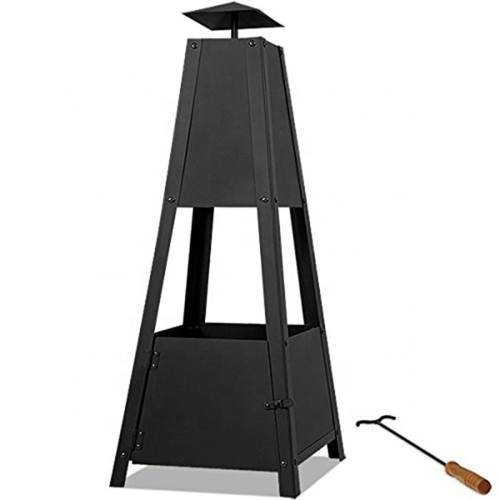 Chiminea Tower Shape Fireplace Garden Fire Stove