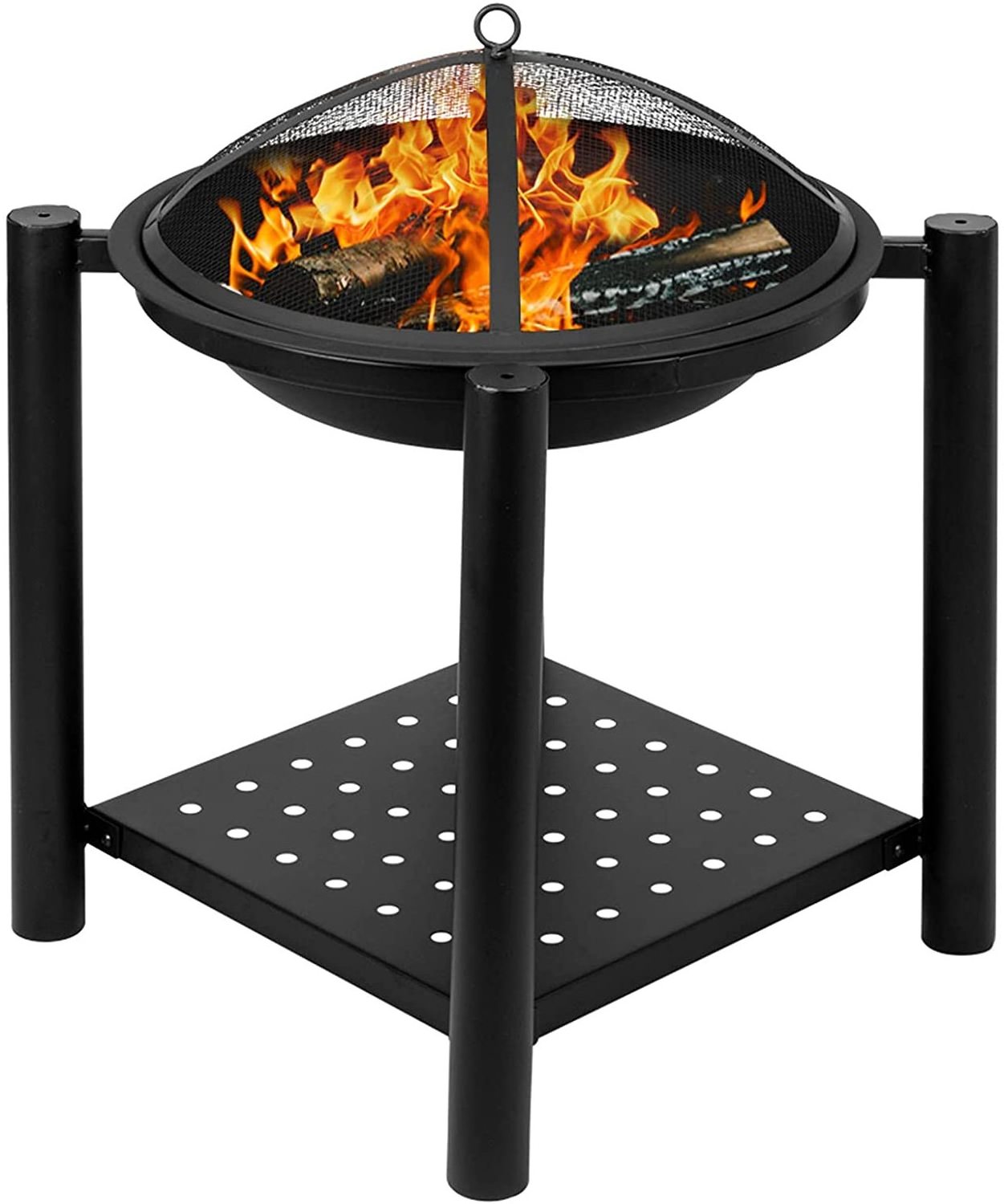 Outdoor Square Patio Fireplace Backyard Heater Wood Burning Fire Pit