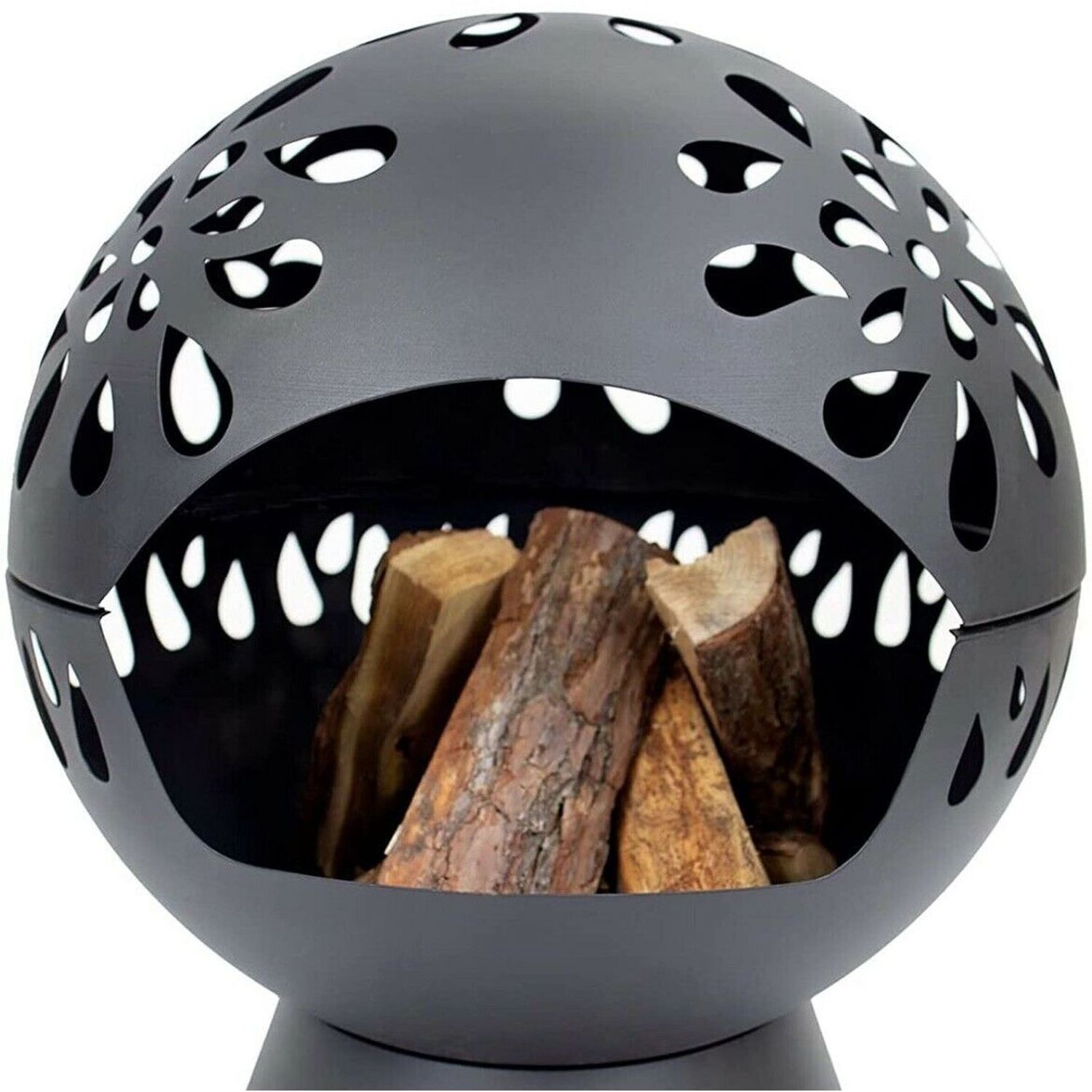 Steel Patio Wood Burning Garden Globe Sphere Fire Pit