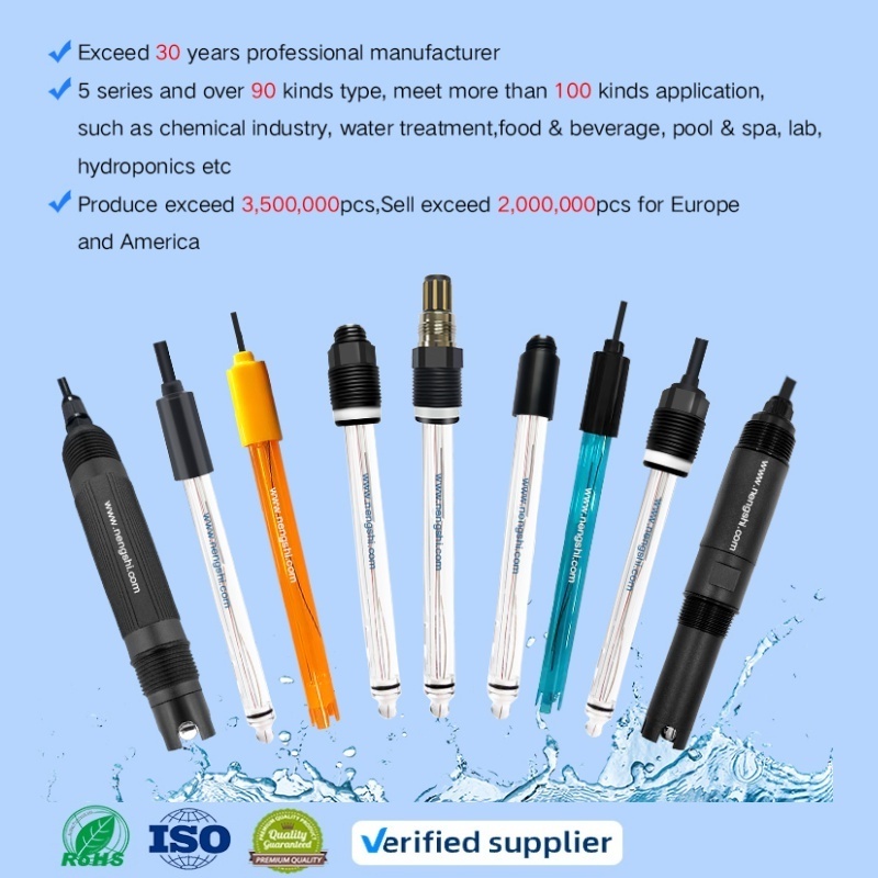 Since 1996 Nengshi factory ISO9001 high accuracy online industria pH probe pH electrode pH sensor