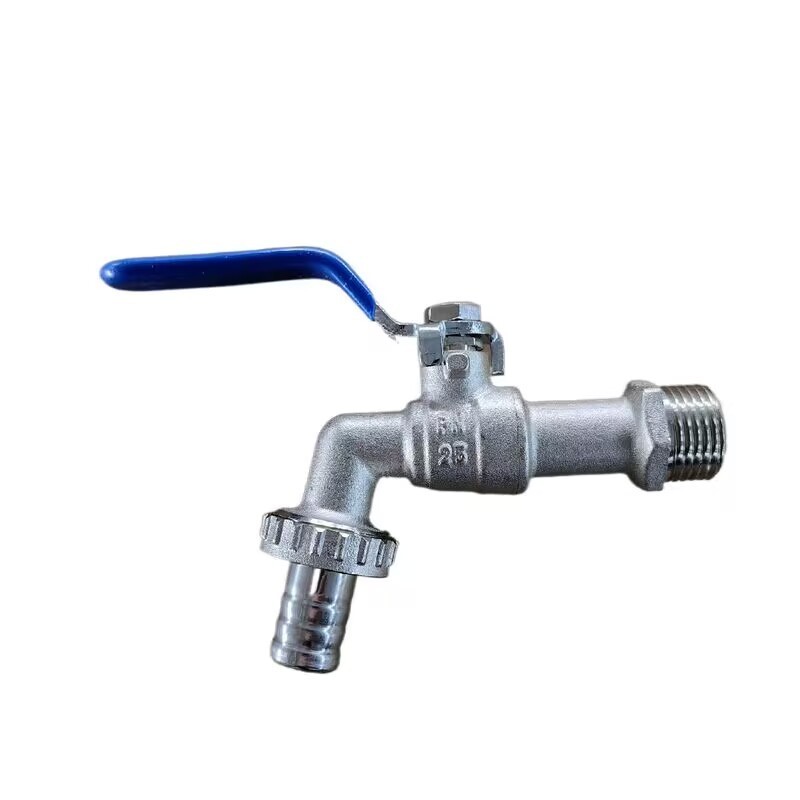 1/2x3/4 BSP Thread Nickel Plated Brass Ball Bibcock Bib Tap brass faucet with blue steel handle