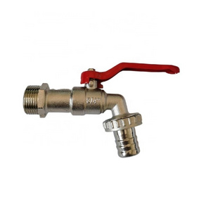 3/4"x1"  Nickel Plated Brass Ball Bibcock BIb tap faucet With Red Steel Lever