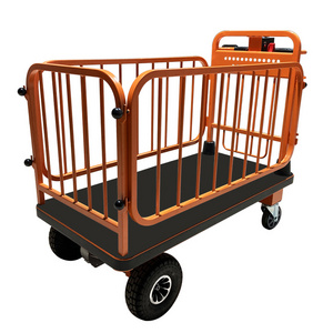 NK 107 Heavy-Duty Electric Wire Fence Platform Cart  Trolley Outdoor Garden Material Handling Industrial Power Moving Cart