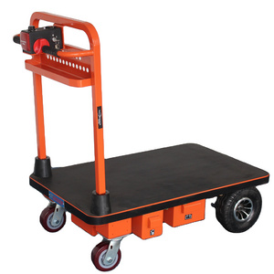 2024 NENKEEN Industrial Motorized Platform Trolley 500kg Load Capacity Steel Material Handling Equipment Tool Folding Hand Cart