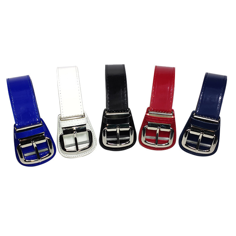 Wholesale metal Buckle men Baseball Belt Adjustable Belts women Lacquered pu Leather Belt