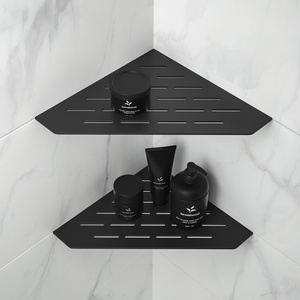 New Product Insert Tile Installation Matte Black Shower Shelf Recessed Bathroom Corner Shelves