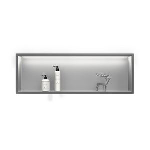 The Most Popular Sliver Long Stainless Steel Shower Wall Niche Recessed with Light for Bathroom