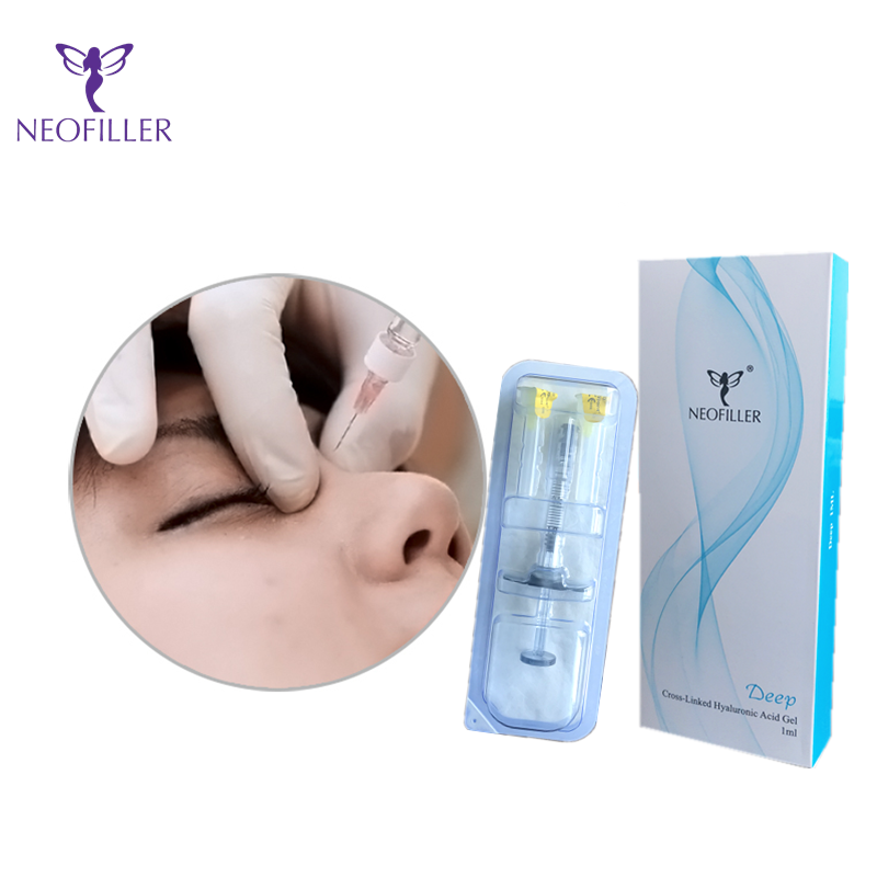 Cross Linked 1ml Dermal Filler Hyaluronic Acid Injectable Body Filler Injection For Face