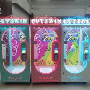 Classic Pink Coin Operated String Cutting Game Arcade Machine CUT 2 WIN Skill Cut Ur Prize Game Machine