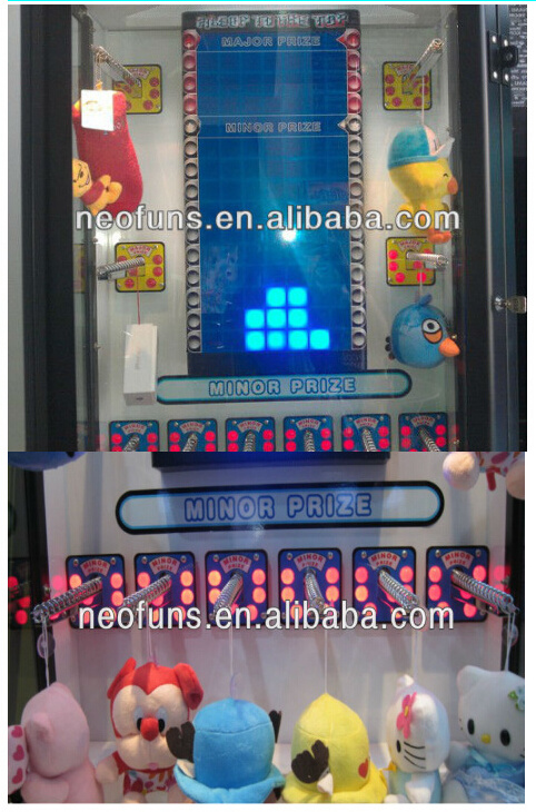 high quality hot new pile up stacker prize game arcade claw machine