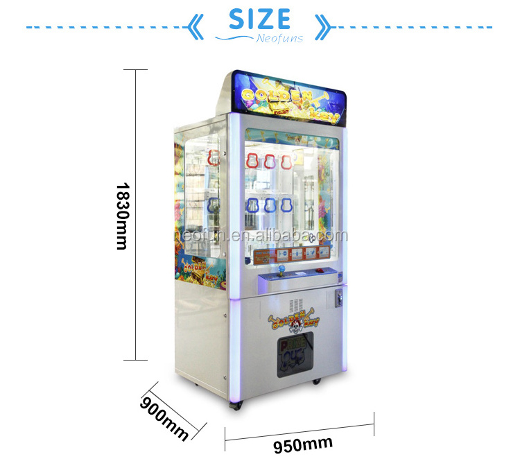 Golden key /cheap key master prize vending game machine coin operated arcade crane claw  prize games for sale