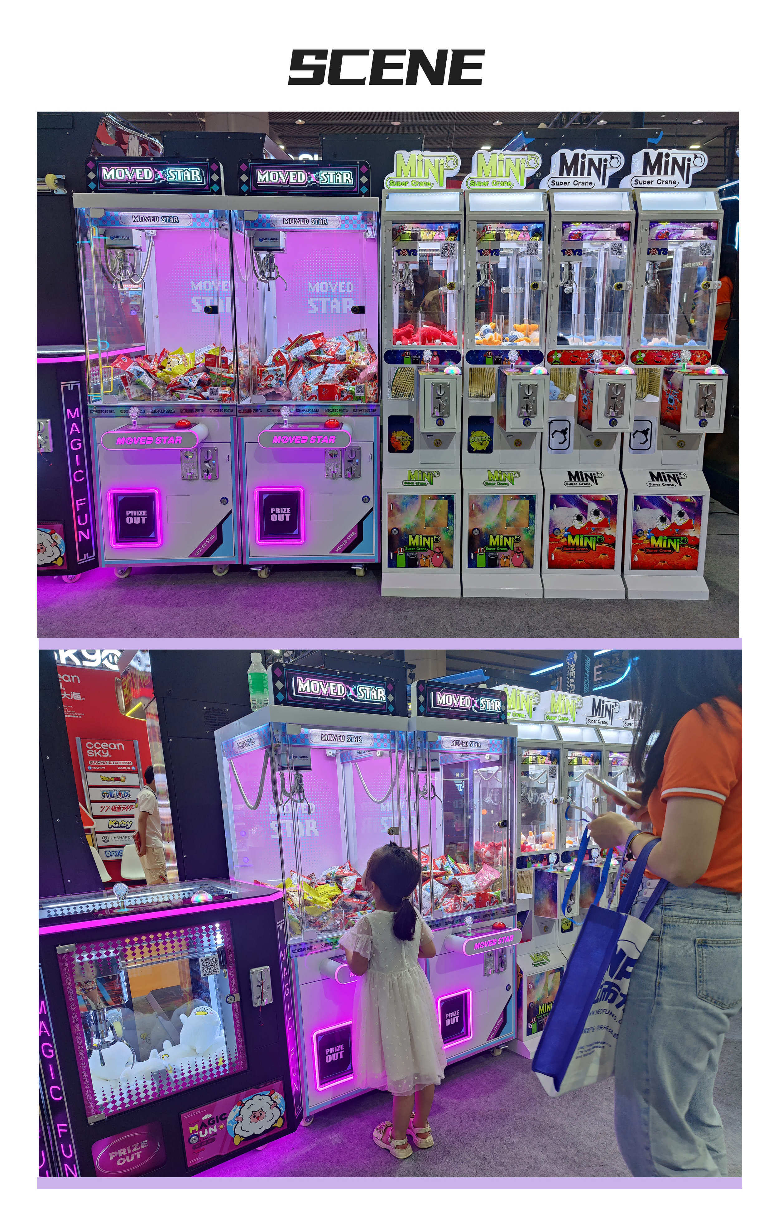 Neofuns Small Claw Crane Machine Coin Operated Games Mini Plush Toy Vending Machine With Bill Acceptor