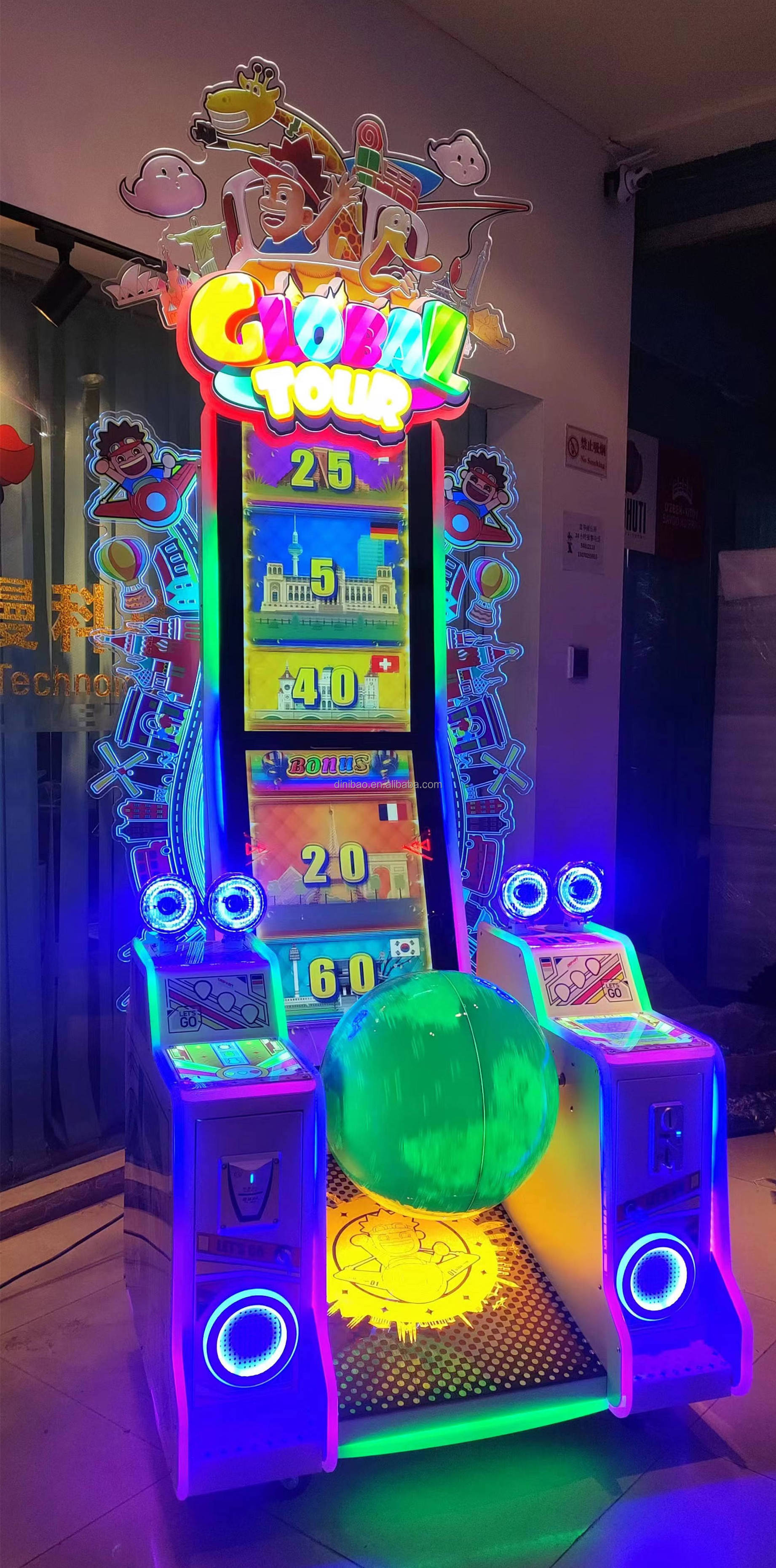 New Arrival Coin Operated Globe Tour Lottery Tickets Game Machine Arcade Redemption Game Machines