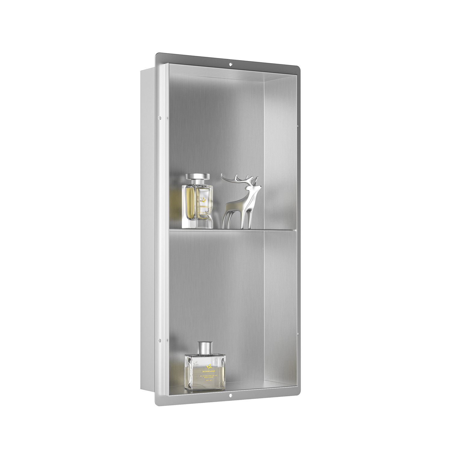 Custom Design Stainless Steel Shower Niche Recessed Double Shelves Bathroom Storage with Low MOQ