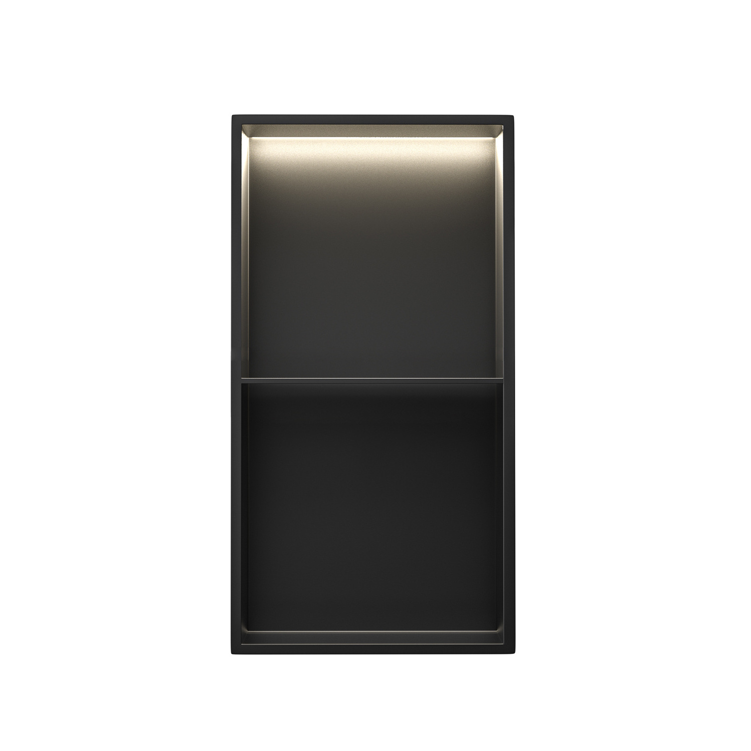 Popular Product Double Shelves Matte Black Recessed Wall LED Lights Bathroom Shower Niches