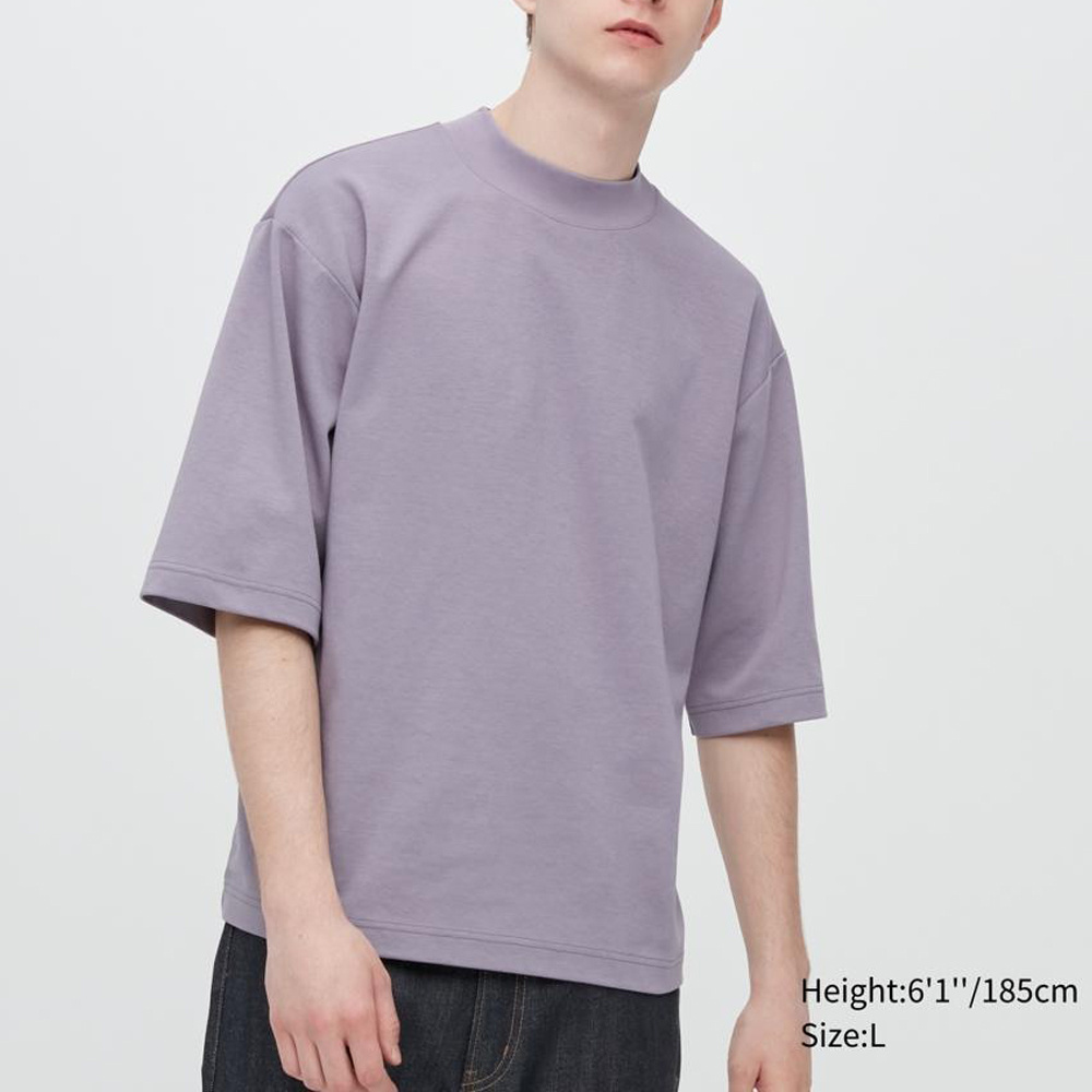 Wholesale 250gsm Cotton Plain Cropped Oversized Tshirt Pro Club Heavyweight T-shirt Pour Homme Custom Mock Neck Boxy T Shirt Men