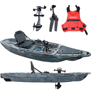 NEOKUDO Custom Logo 11ft Rotomolded PE Boat Sit on TOP Kayak Single Pedal Drive Fishing Kayak With High Seat and CE Approved PFD