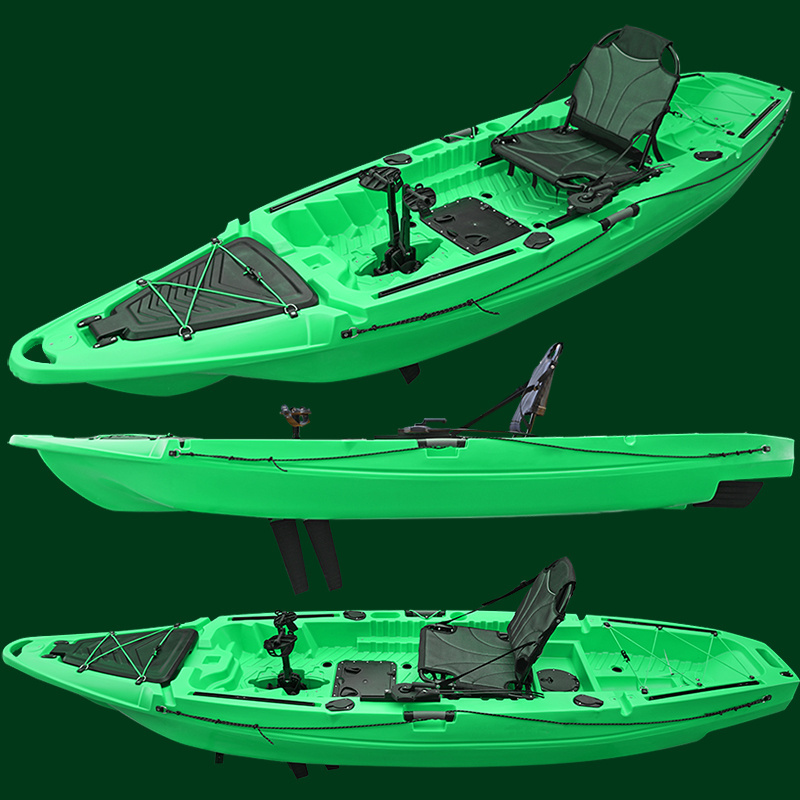 NEOKUDO Custom Logo 11ft Rotomolded PE Boat Sit on TOP Kayak Single Pedal Drive Fishing Kayak With High Seat and CE Approved PFD