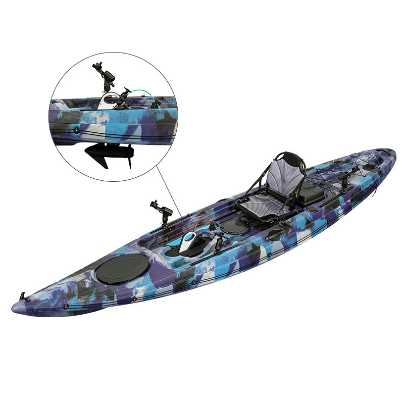 Hands Free 13.5FT Electric Fishing Boat One Person Sit On Top Fishing Kayak Motor