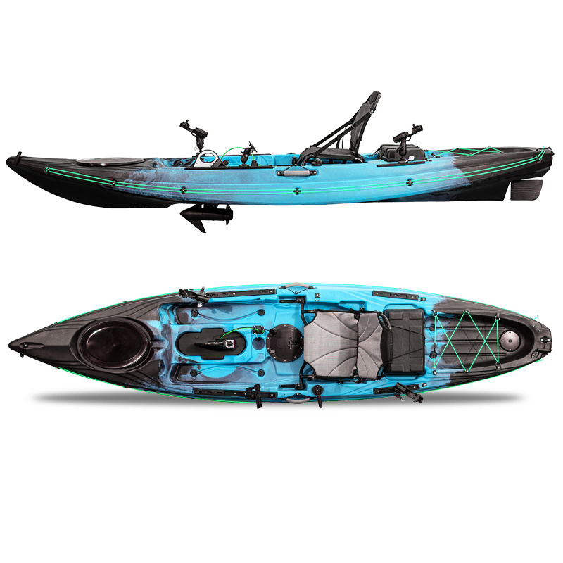 Canoe Kayak Plastic 11.8FT Single Sit On Top Fishing Kayak Motor Electric Fishing Boat