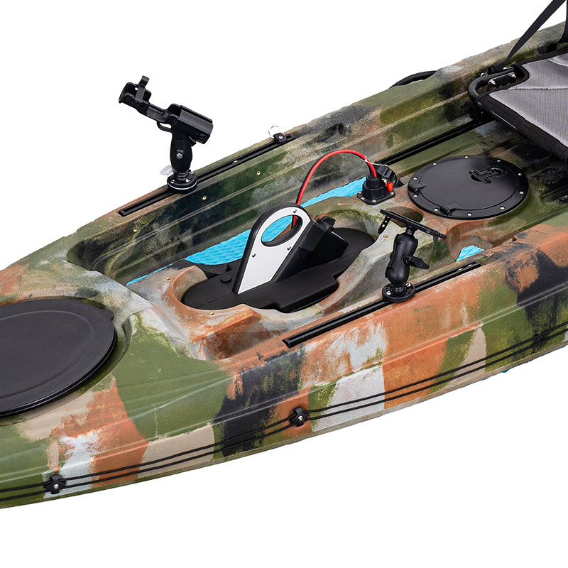 Hands Free 13.5FT Electric Fishing Boat One Person Sit On Top Fishing Kayak Motor