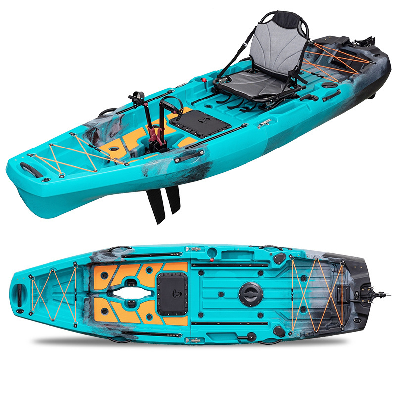 Fishing Kayak Transport and Storage Friendly Two Section Pedal Drive Modular Kayak