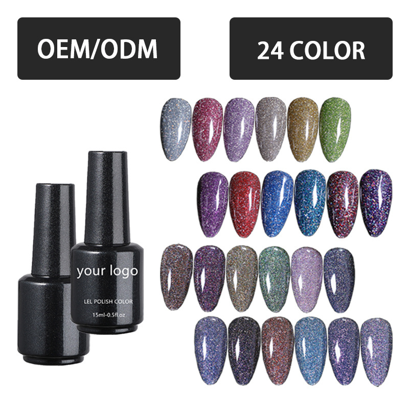 Factory Supplier New Breathable Quick Dry Reflective Gel Luxury Nail Polish Pigment Bottle