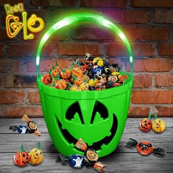 Wholesale Plastic Halloween Pumpkin Light Candy Bucket Halloween Pumpkin Jack O Lantern Candy Bucket Large Pumpkin Candy Bucket