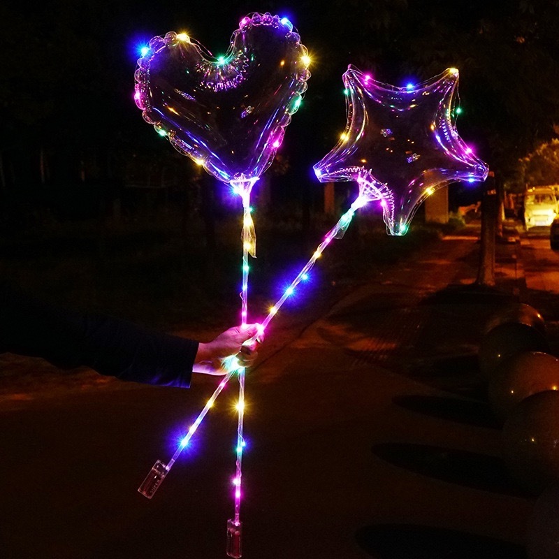 Neon-glo Valentine'S Day New Year Festival Happy Birthday Party Decoration Supplies Glowing In The Dark Led String Light Ballon