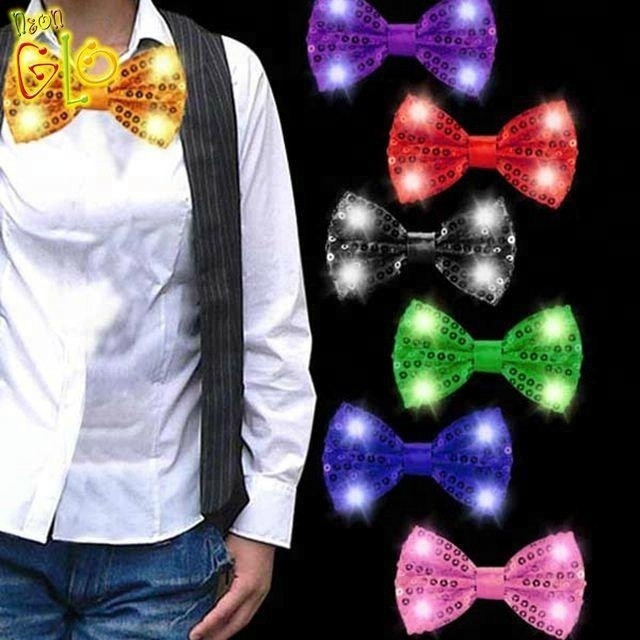 Hot Selling Christmas  Party LED Novelty Bow Tie for Kids