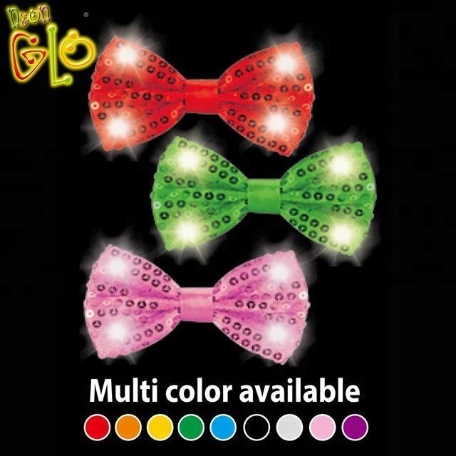 Hot Selling Christmas  Party LED Novelty Bow Tie for Kids