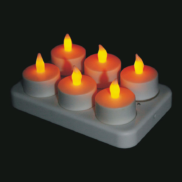 Led Artificial Candle Light  With Moving Flame Mini Battery Led Candle Set Of 6 Rechargeable Led Flameless Candles