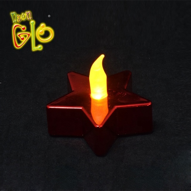 Electronic Battery Powered Flameless Flickering Led Star Tealight Candles