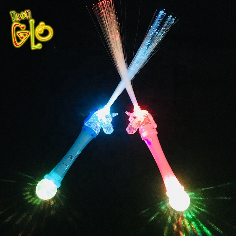 Custom party wholesale light up fiber unicorn led concert flashing foam stick