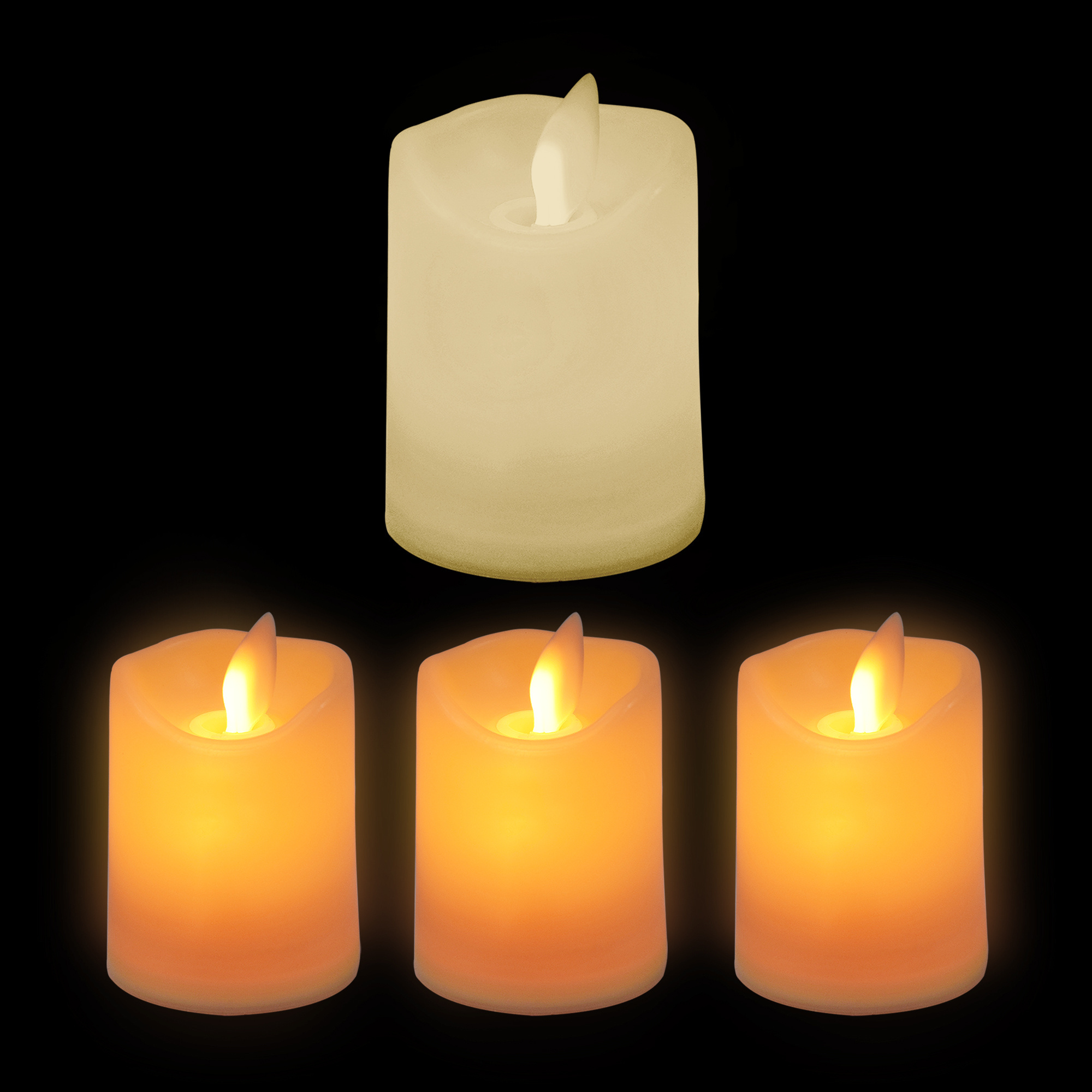 Led Electric Electronic Velas Battery Operated Rechargeable Flameless Pillars Flickering Kaars Plastic Votive Candle Light Set